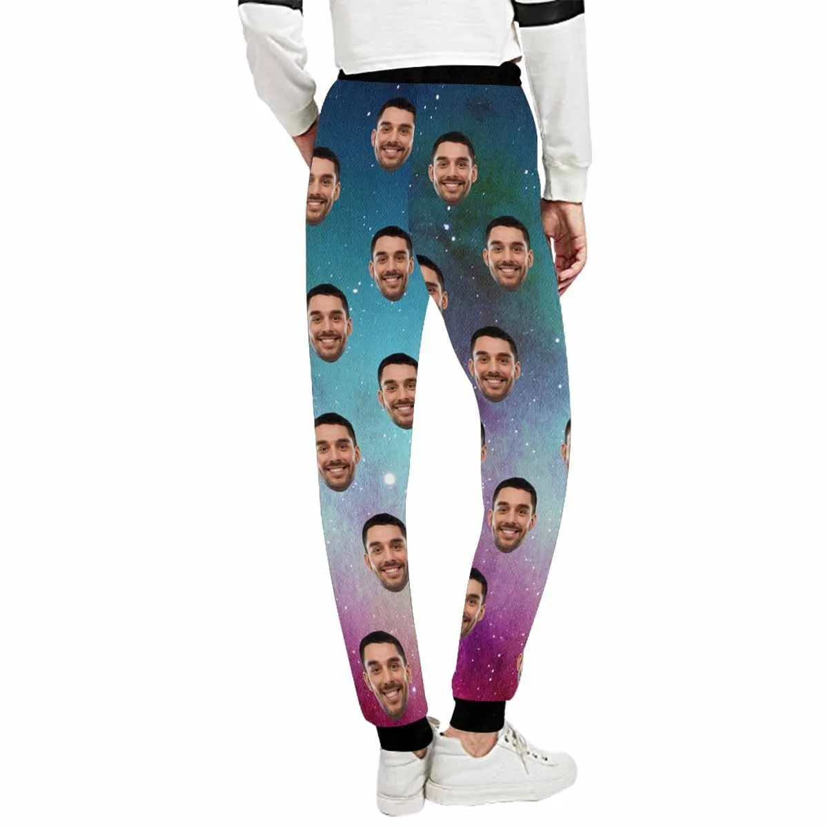 Custom Face Sweatpants Gradient Unisex Personalized Closed Bottom Casual Sweatpants