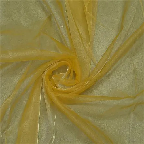 Dark Gold 60"Wide 100% Polyester Soft Light Weight, Sheer Crystal Organza Fabric Sold By The Yard