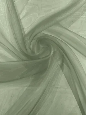 Dark Sage 58/60"Wide 100% Polyester Soft Light Weight, Sheer Crystal Organza Fabric Sold By The Yard