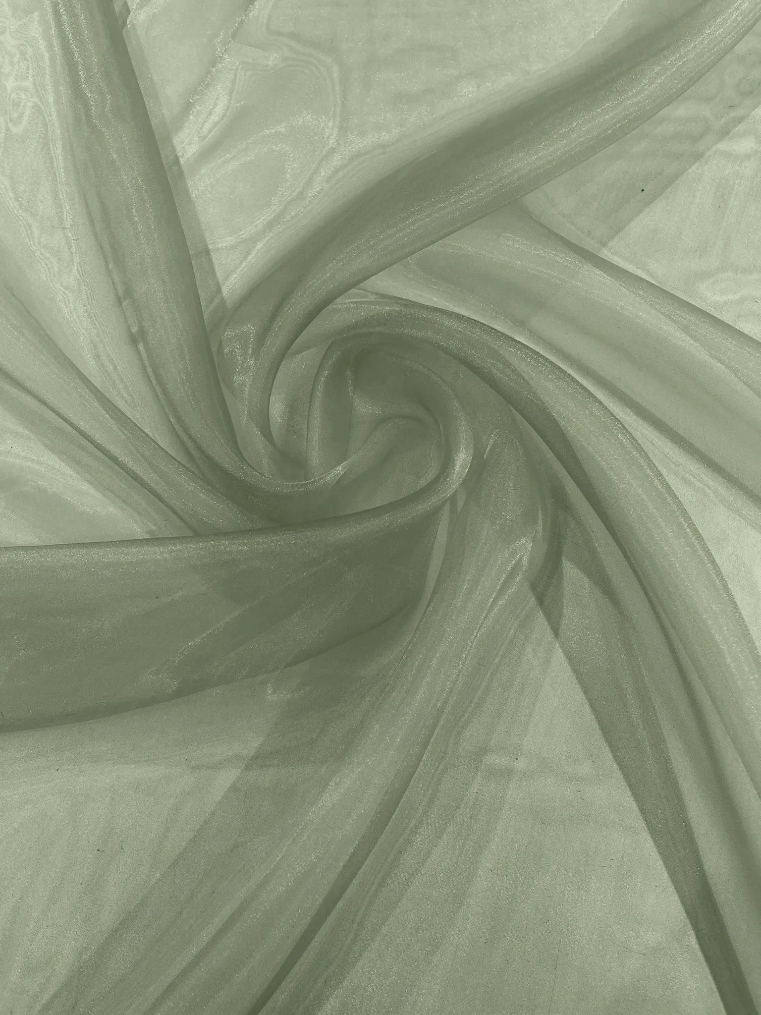 Dark Sage 58/60"Wide 100% Polyester Soft Light Weight, Sheer Crystal Organza Fabric Sold By The Yard