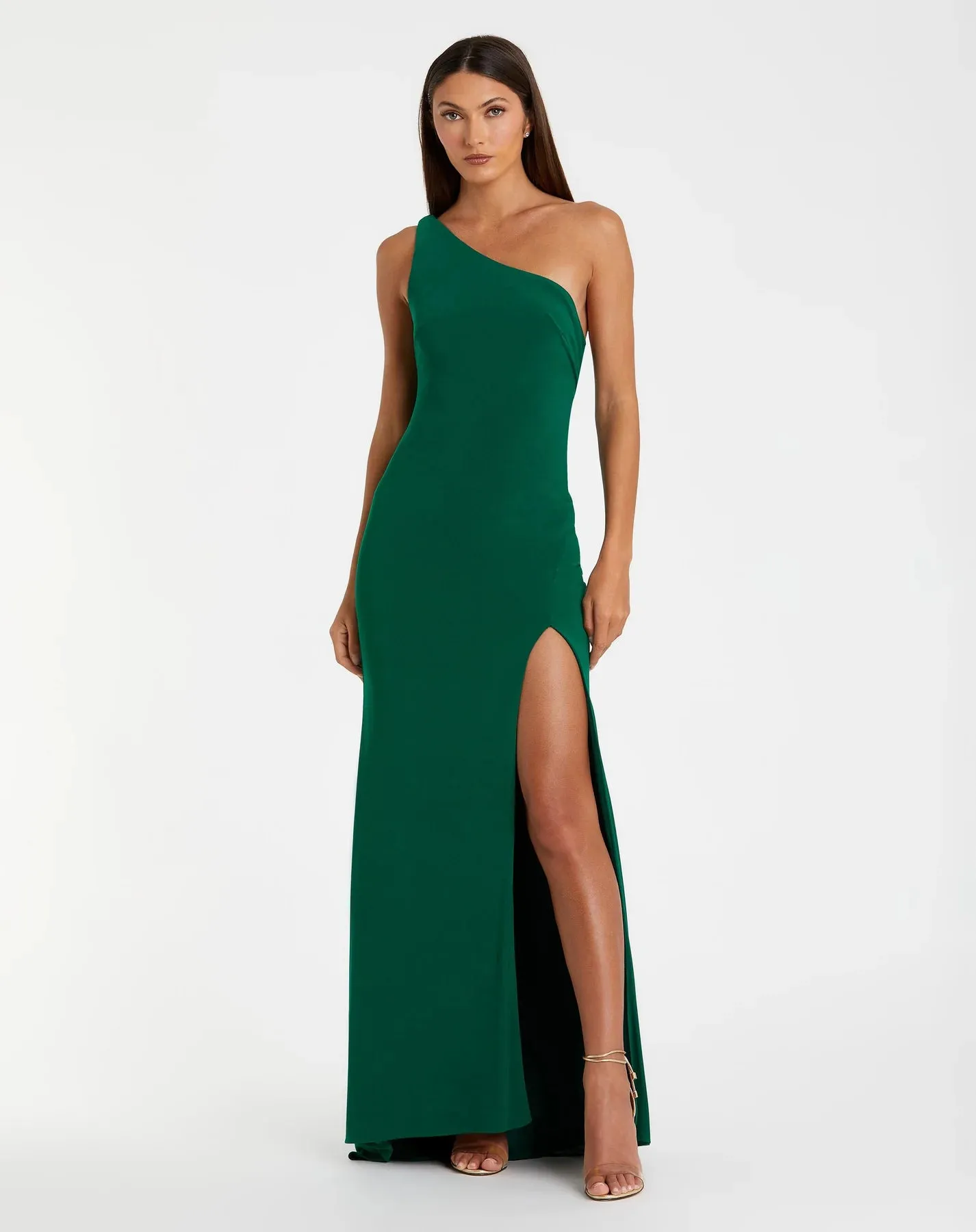 Draped back stretch-jersey gown - Emerald