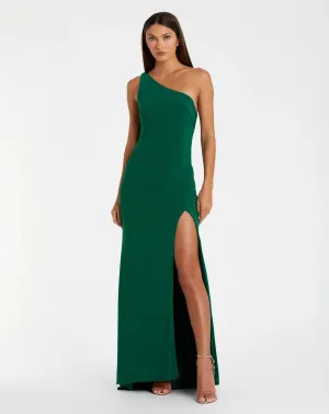 Draped back stretch-jersey gown - Emerald