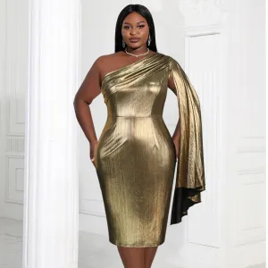 Elegant Special Occasions One-Shoulder Asymmetrical Dress