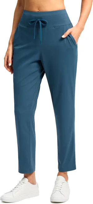 G Gradual Women's Pants High Waisted Drawstring Ankle Pants 2 Pockets 7/8 Sweatpants for Golf Travel Athletic Casual