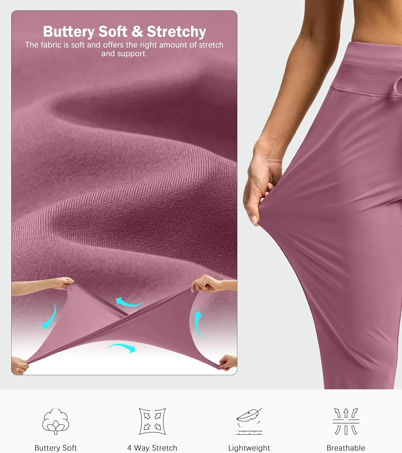 G Gradual Women's Pants High Waisted Drawstring Ankle Pants 2 Pockets 7/8 Sweatpants for Golf Travel Athletic Casual