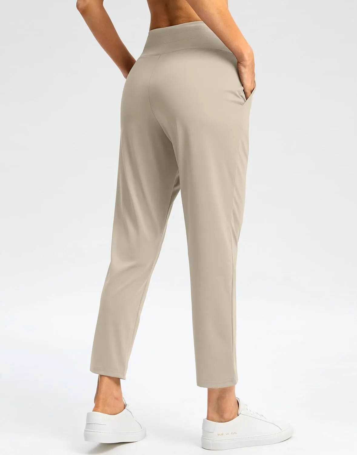 G Gradual Women's Pants High Waisted Drawstring Ankle Pants 2 Pockets 7/8 Sweatpants for Golf Travel Athletic Casual