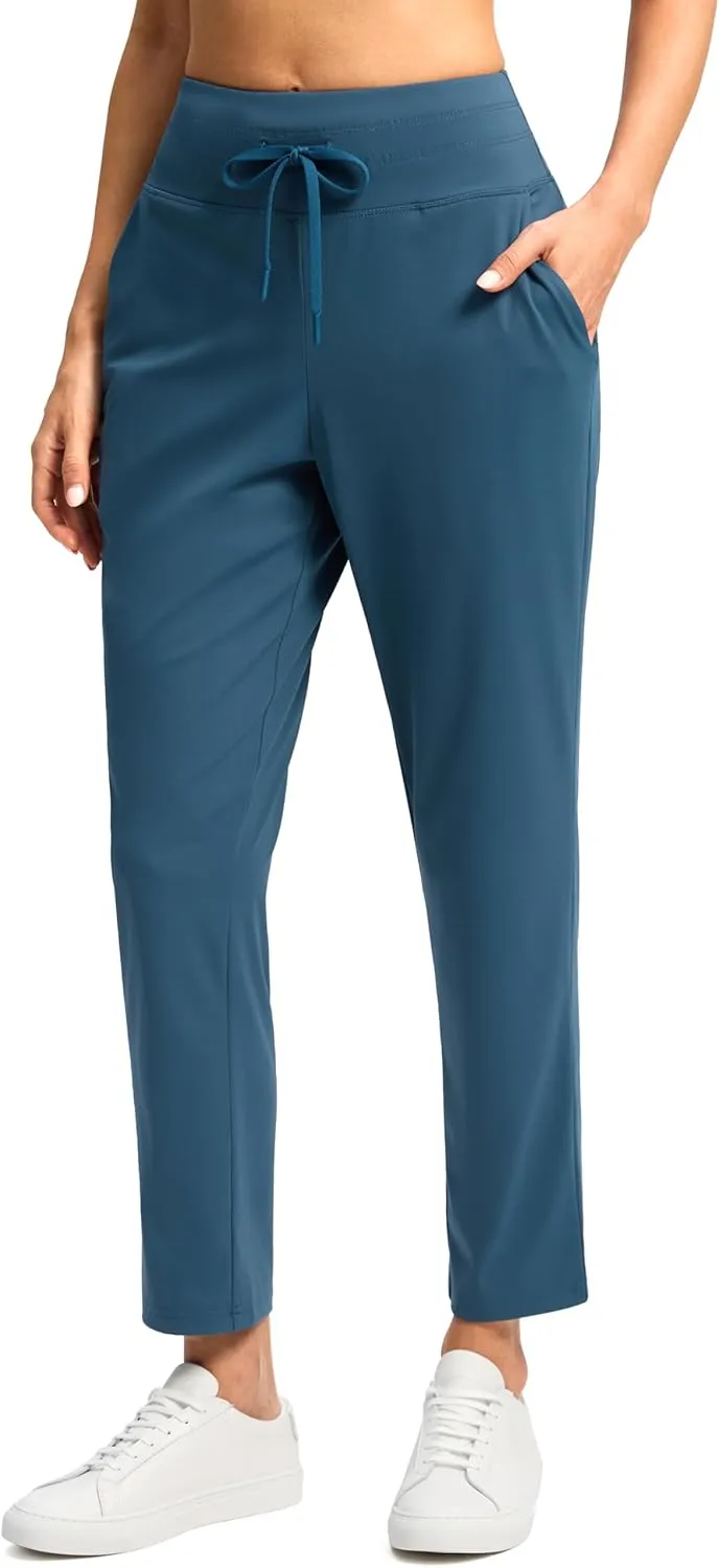 G Gradual Women's Pants High Waisted Drawstring Ankle Pants 2 Pockets 7/8 Sweatpants for Golf Travel Athletic Casual