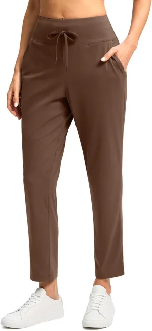 G Gradual Women's Pants High Waisted Drawstring Ankle Pants 2 Pockets 7/8 Sweatpants for Golf Travel Athletic Casual