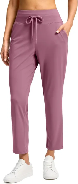 G Gradual Women's Pants High Waisted Drawstring Ankle Pants 2 Pockets 7/8 Sweatpants for Golf Travel Athletic Casual