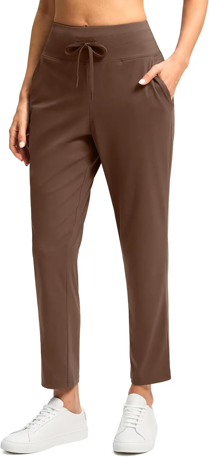 G Gradual Women's Pants High Waisted Drawstring Ankle Pants 2 Pockets 7/8 Sweatpants for Golf Travel Athletic Casual