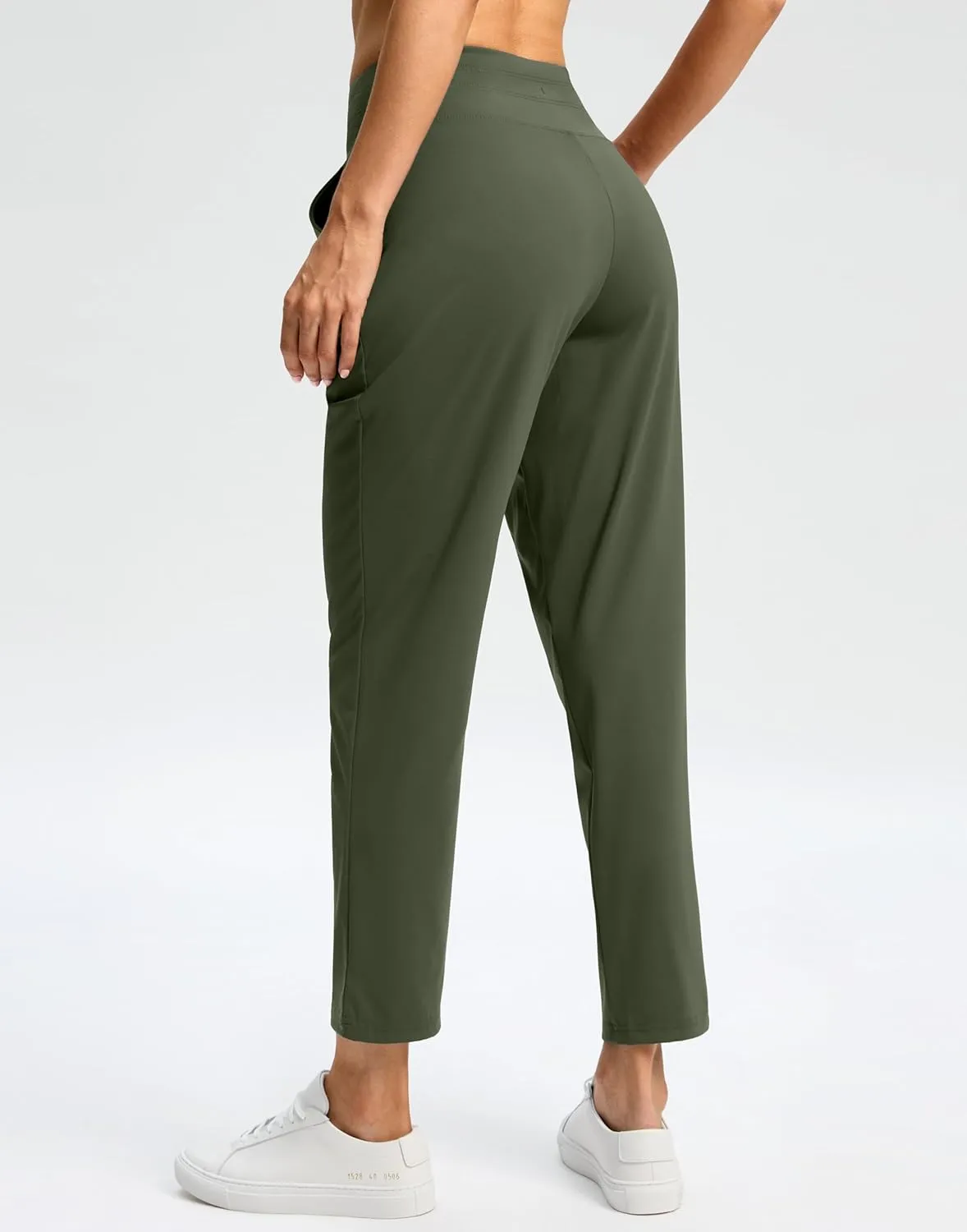 G Gradual Women's Pants High Waisted Drawstring Ankle Pants 2 Pockets 7/8 Sweatpants for Golf Travel Athletic Casual