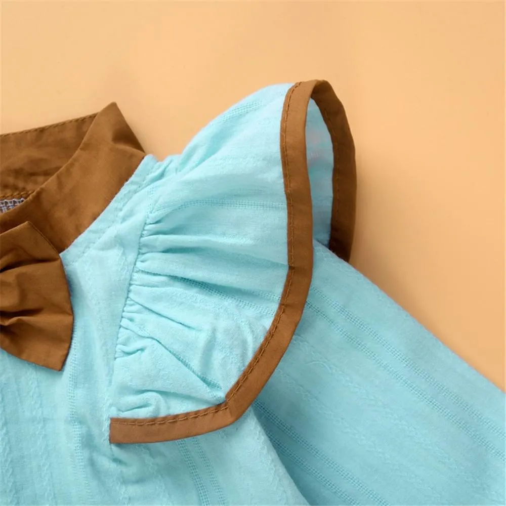 Girls Button Long Sleeve Blouse & Pants Girls Clothing Wholesale
