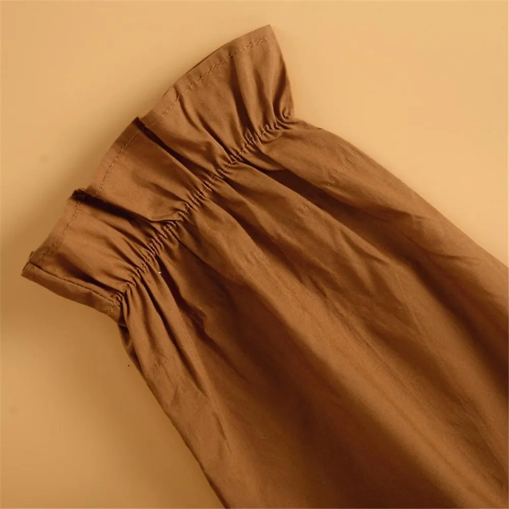 Girls Button Long Sleeve Blouse & Pants Girls Clothing Wholesale