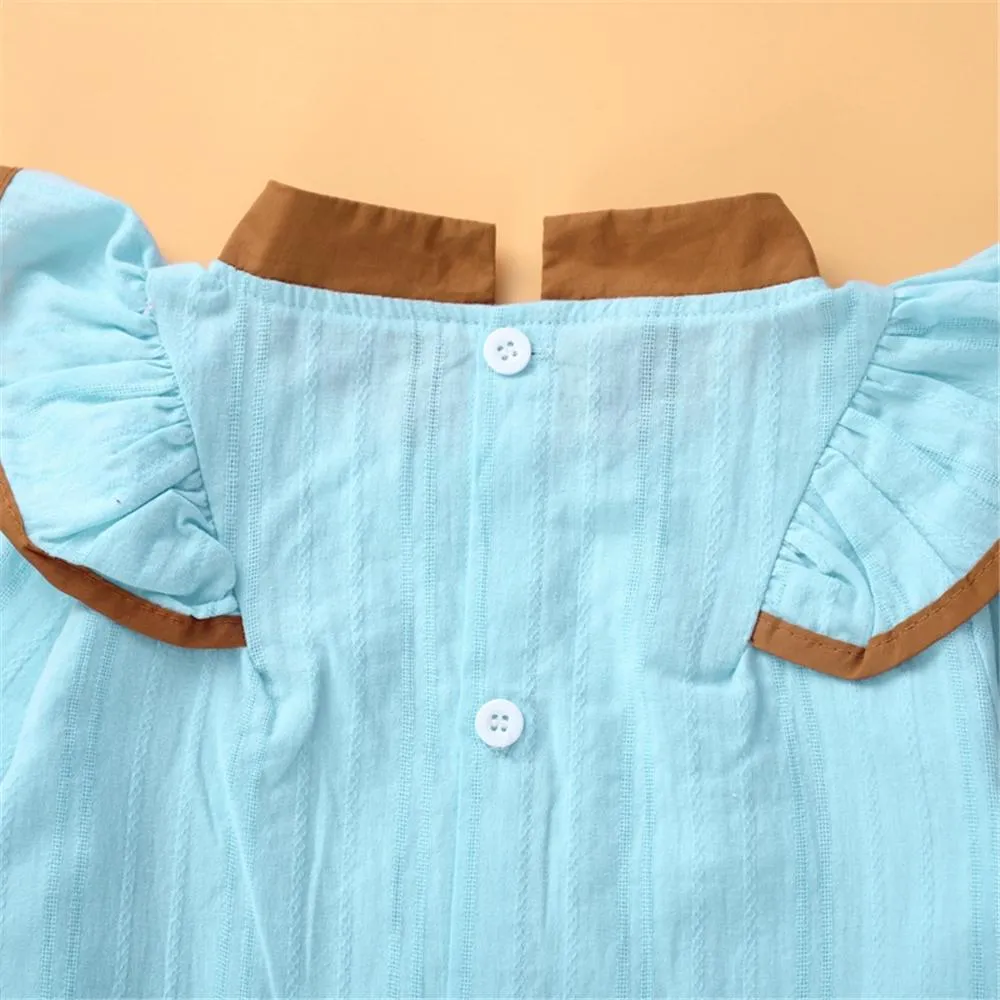 Girls Button Long Sleeve Blouse & Pants Girls Clothing Wholesale