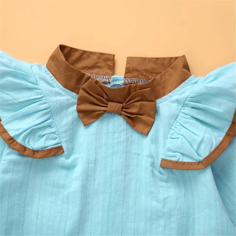 Girls Button Long Sleeve Blouse & Pants Girls Clothing Wholesale