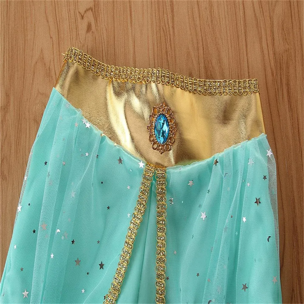 Girls Fancy Sapphire Sleeveless Performance Top & Pants Girl Boutique Clothing Wholesale