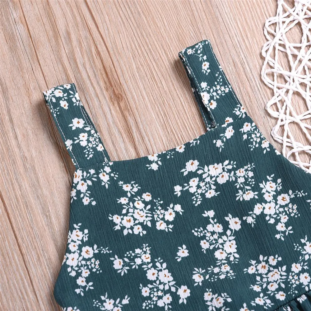 Girls Floral Printed Sleeveless Top & Pants Wholesale Little Girl Boutique Clothing