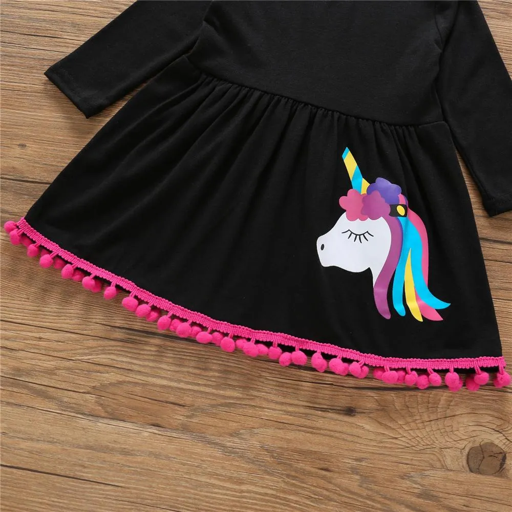 Girls Rainbow Unicorn Printed Long Sleeve T-shirt & Pants Wholesale