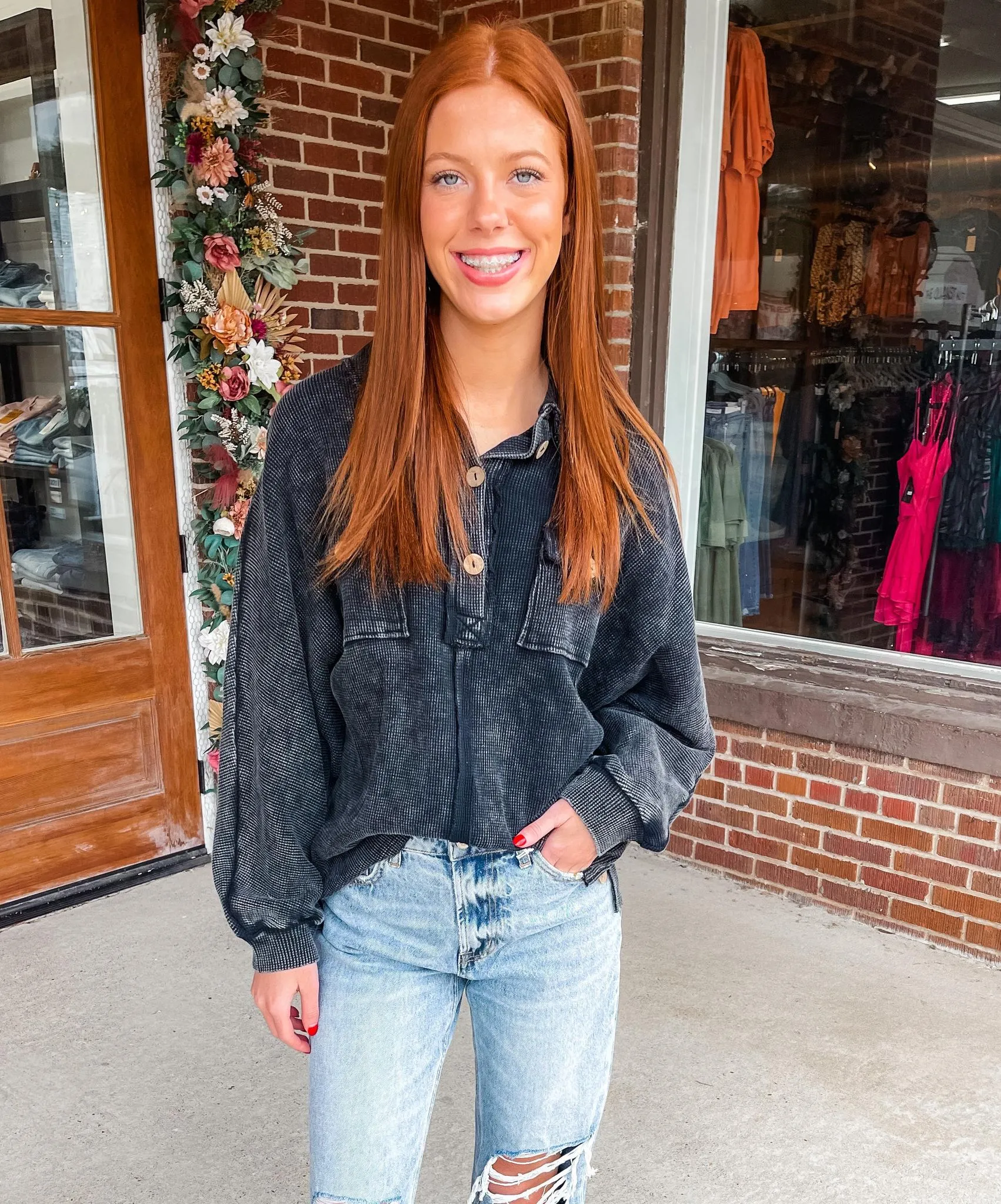 Got Nothing On Me Shacket - BLACK ( was 56.90)