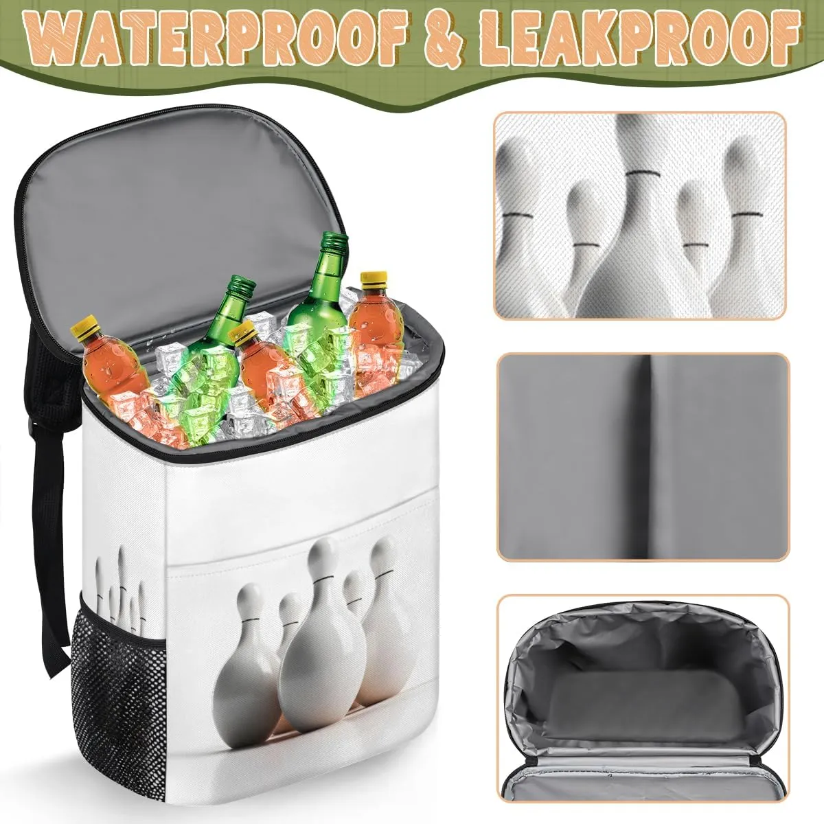 Green Fire Dragon Cooler Backpack Insulated Backpack Cooler Waterproof Leak Proof Large Capacity Cooler Bag