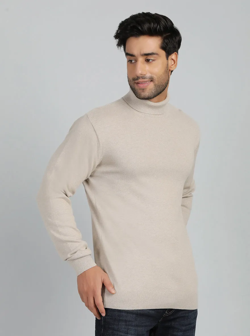Grey Solid Slim Fit Winter T-Shirt | JadeBlue