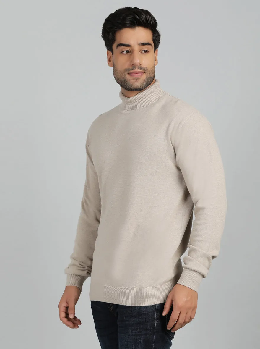 Grey Solid Slim Fit Winter T-Shirt | JadeBlue