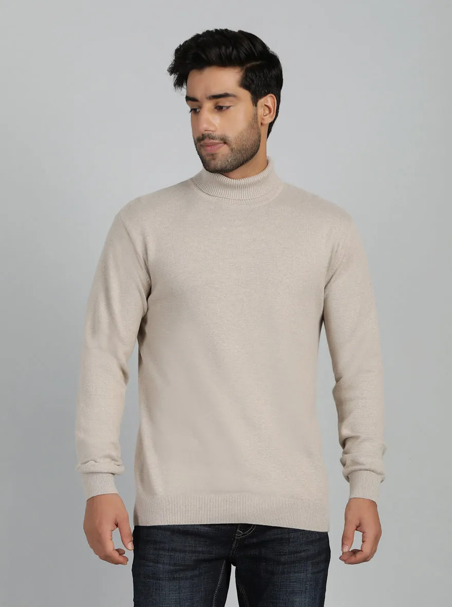 Grey Solid Slim Fit Winter T-Shirt | JadeBlue