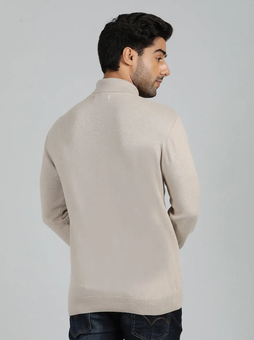 Grey Solid Slim Fit Winter T-Shirt | JadeBlue