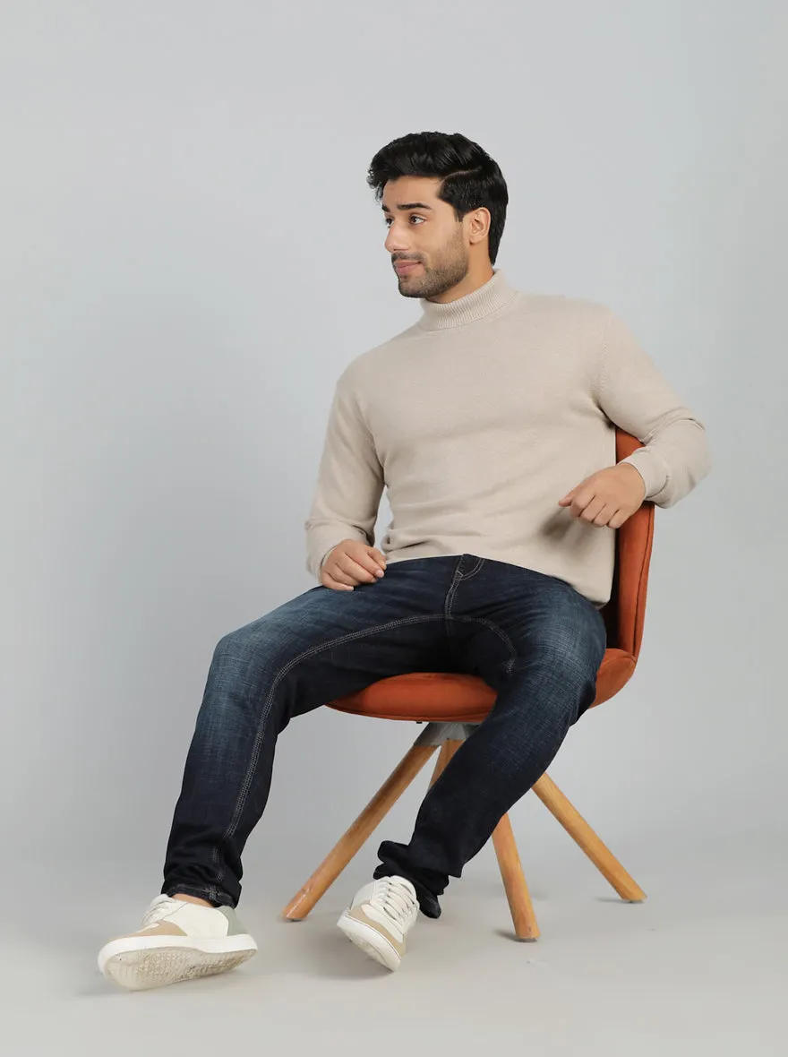 Grey Solid Slim Fit Winter T-Shirt | JadeBlue
