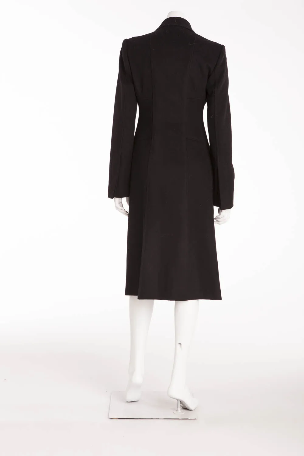 Gucci - Black Long Sleeve Button Up Coat  - IT 38