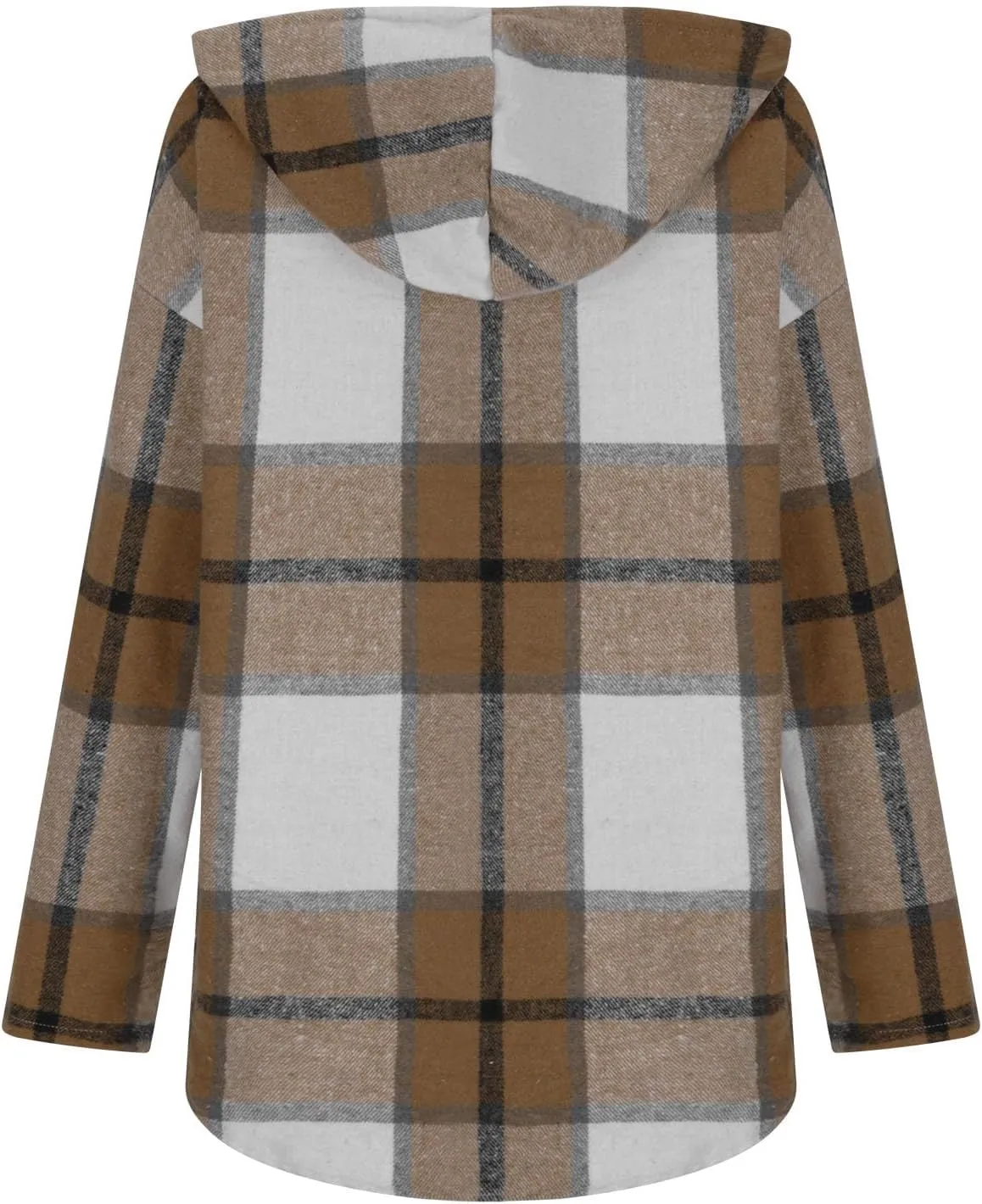 Hoodies for Women Long Sleeve Plaid Shirt Oversized Flannel Sweatshirt Dressy Casual Shirts Loose Fit Pullover Hoodie