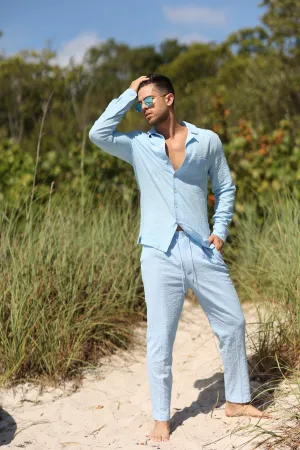 IBIZA BABY BLUE SEERSUCKER PANTS