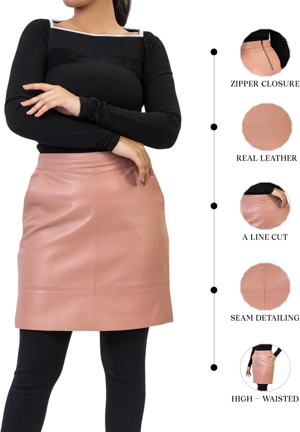 Jild Leather Skirts for Women High Waisted Skirt Mini Skirts for Women