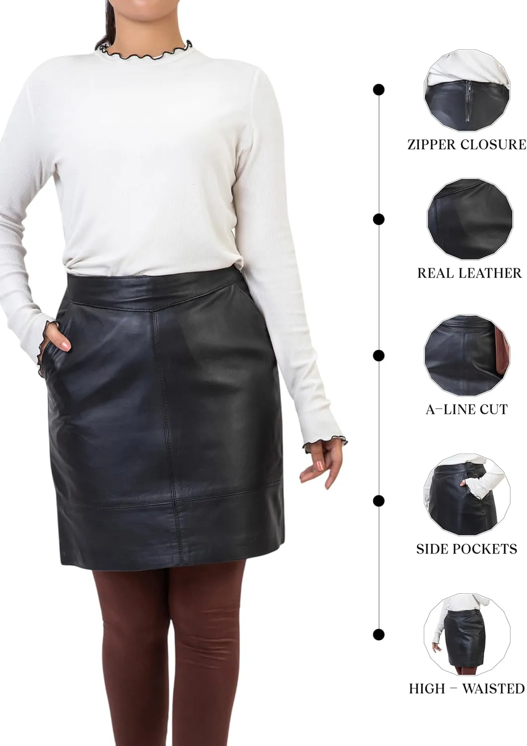Jild Leather Skirts for Women High Waisted Skirt Mini Skirts for Women
