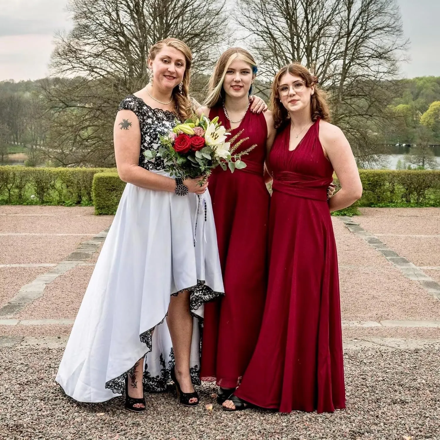 KDTM Chiffon Bridesmaid Dresses with Bandeau Infinity Convertible Prom Dress Multi-Way Long Formal Gowns with Slit