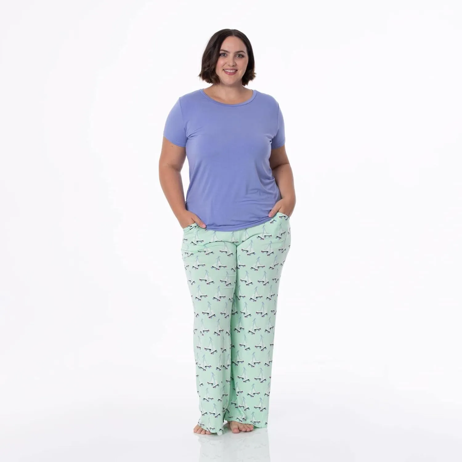 KICKEE Womens Print Lounge Pants, Extra Soft Viscose from Bamboo, Comfortable Loungewear for Women