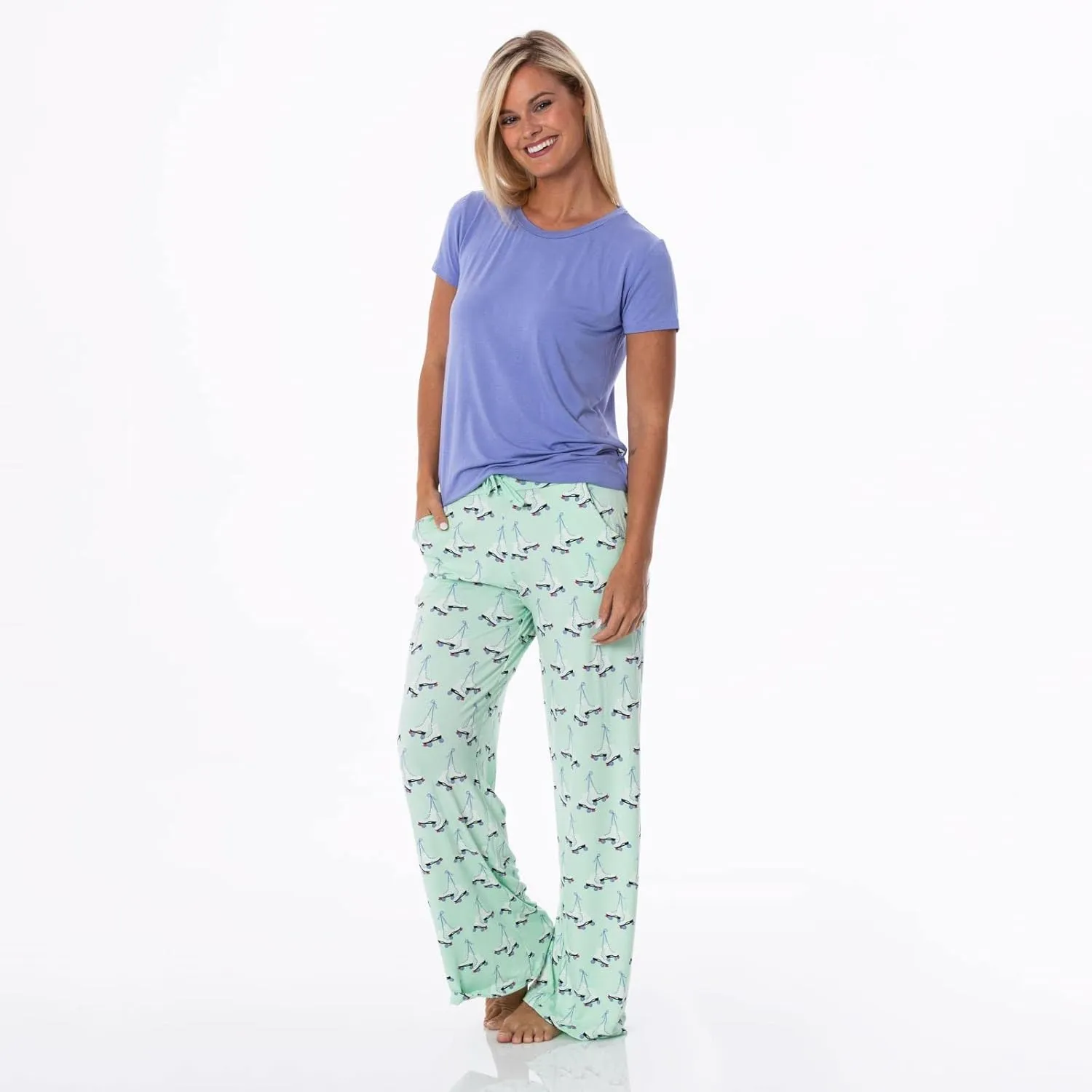 KICKEE Womens Print Lounge Pants, Extra Soft Viscose from Bamboo, Comfortable Loungewear for Women