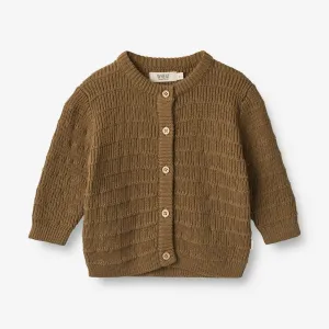 Knit Cardigan Villy | Baby - green bark