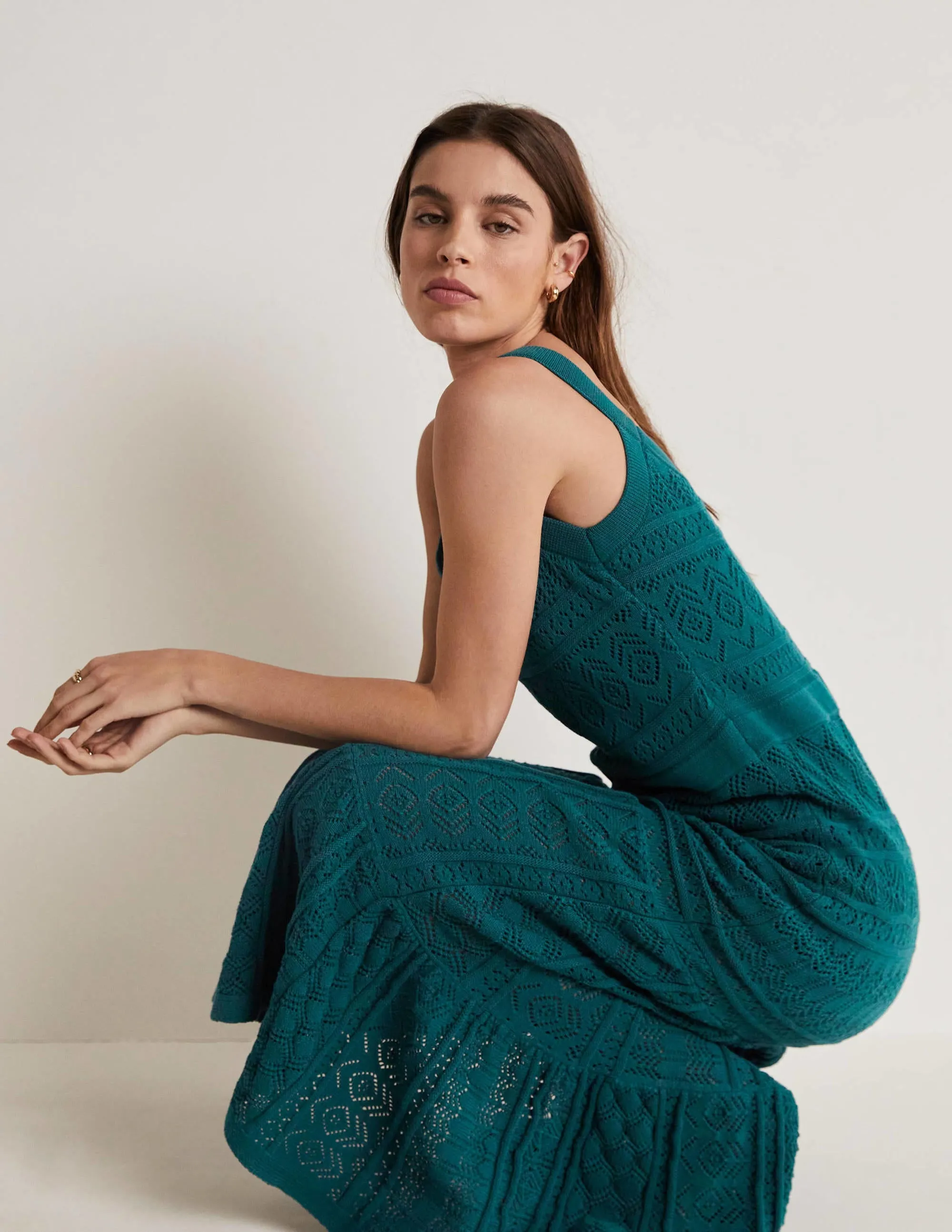 Knitted Lace Maxi Dress-Chesapeake Bay