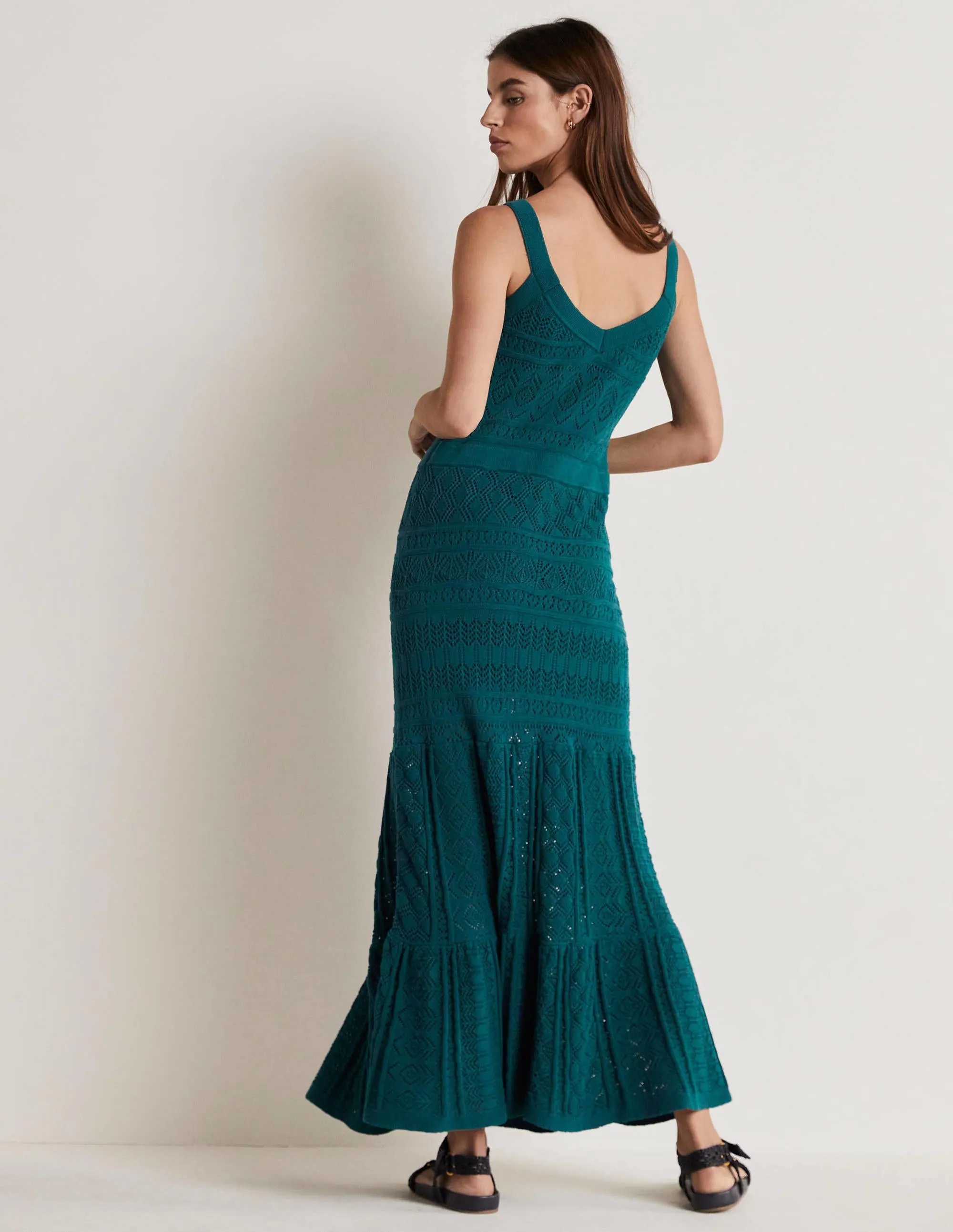 Knitted Lace Maxi Dress-Chesapeake Bay