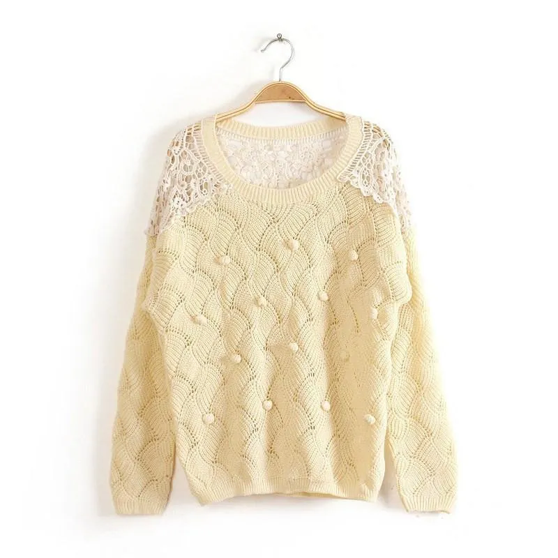 Lace Crochet Hollow Out Pullover Sweater
