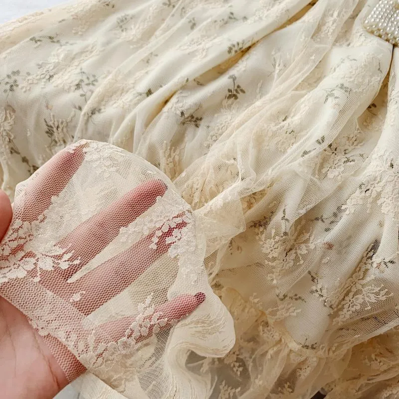 Lace Overlay Vintage Style Dress