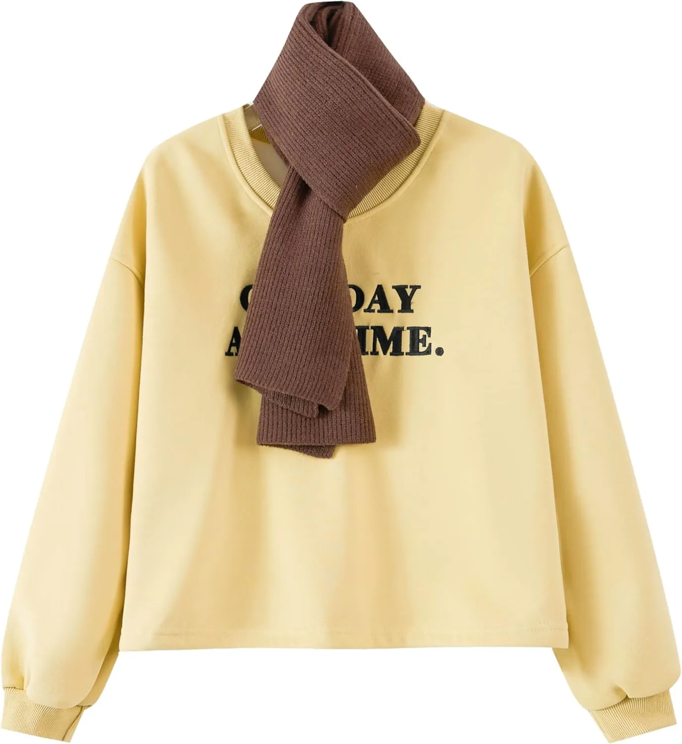 Ladies 2 Piece Sweatshirt Skirt Set Printed Top Pleated Bottom Comfortable Stylish Easy Care Female Outfit