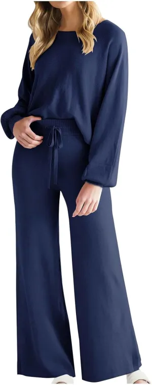 Lastesso Ladies Loungewear Sets Fuzzy Outfits Sets 2 Piece Loose Fit Solid Lounge Wear Comfortable Spring Life Homewear