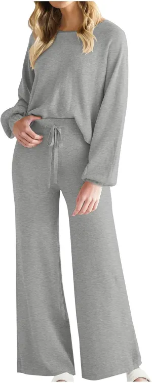 Lastesso Ladies Loungewear Sets Fuzzy Outfits Sets 2 Piece Loose Fit Solid Lounge Wear Comfortable Spring Life Homewear