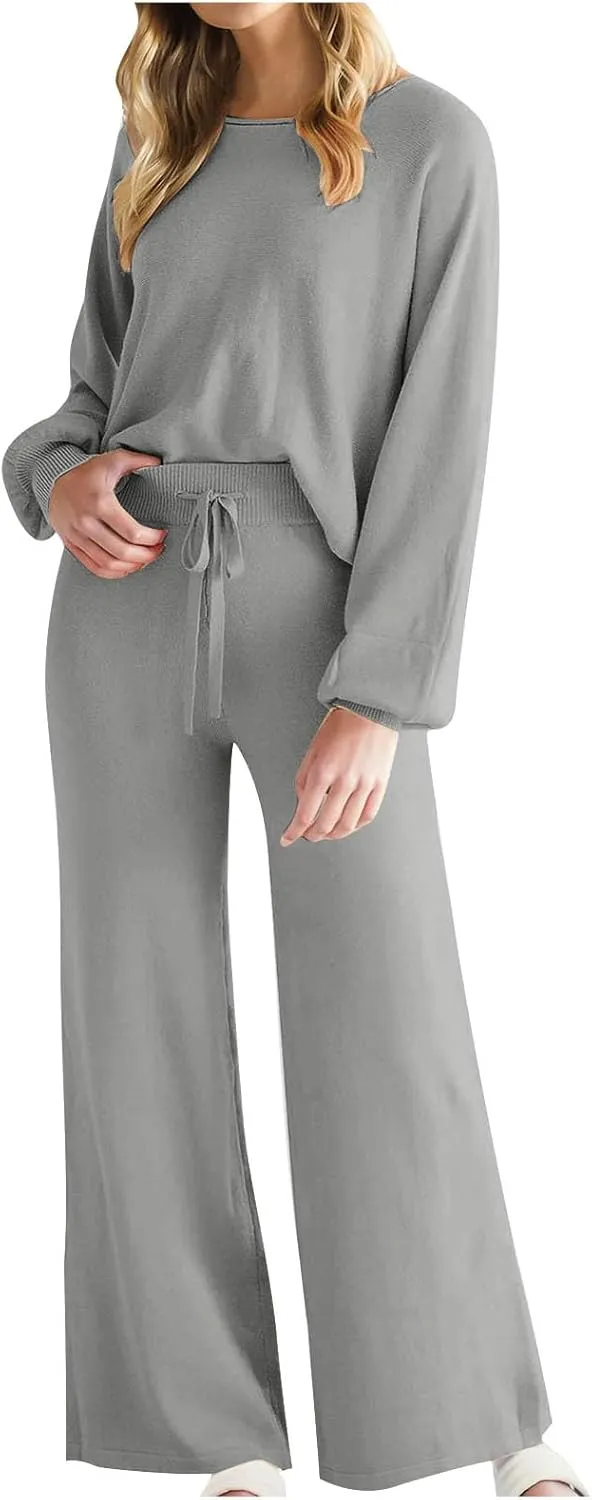 Lastesso Ladies Loungewear Sets Fuzzy Outfits Sets 2 Piece Loose Fit Solid Lounge Wear Comfortable Spring Life Homewear