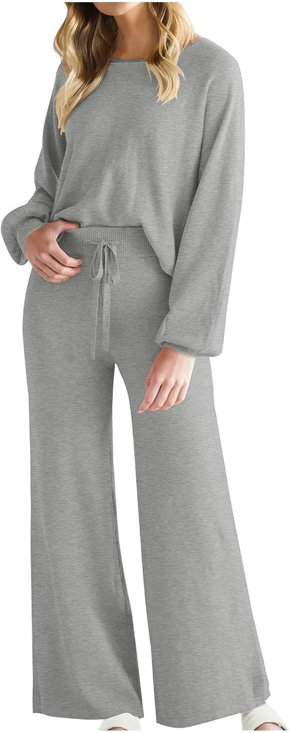 Lastesso Ladies Loungewear Sets Fuzzy Outfits Sets 2 Piece Loose Fit Solid Lounge Wear Comfortable Spring Life Homewear