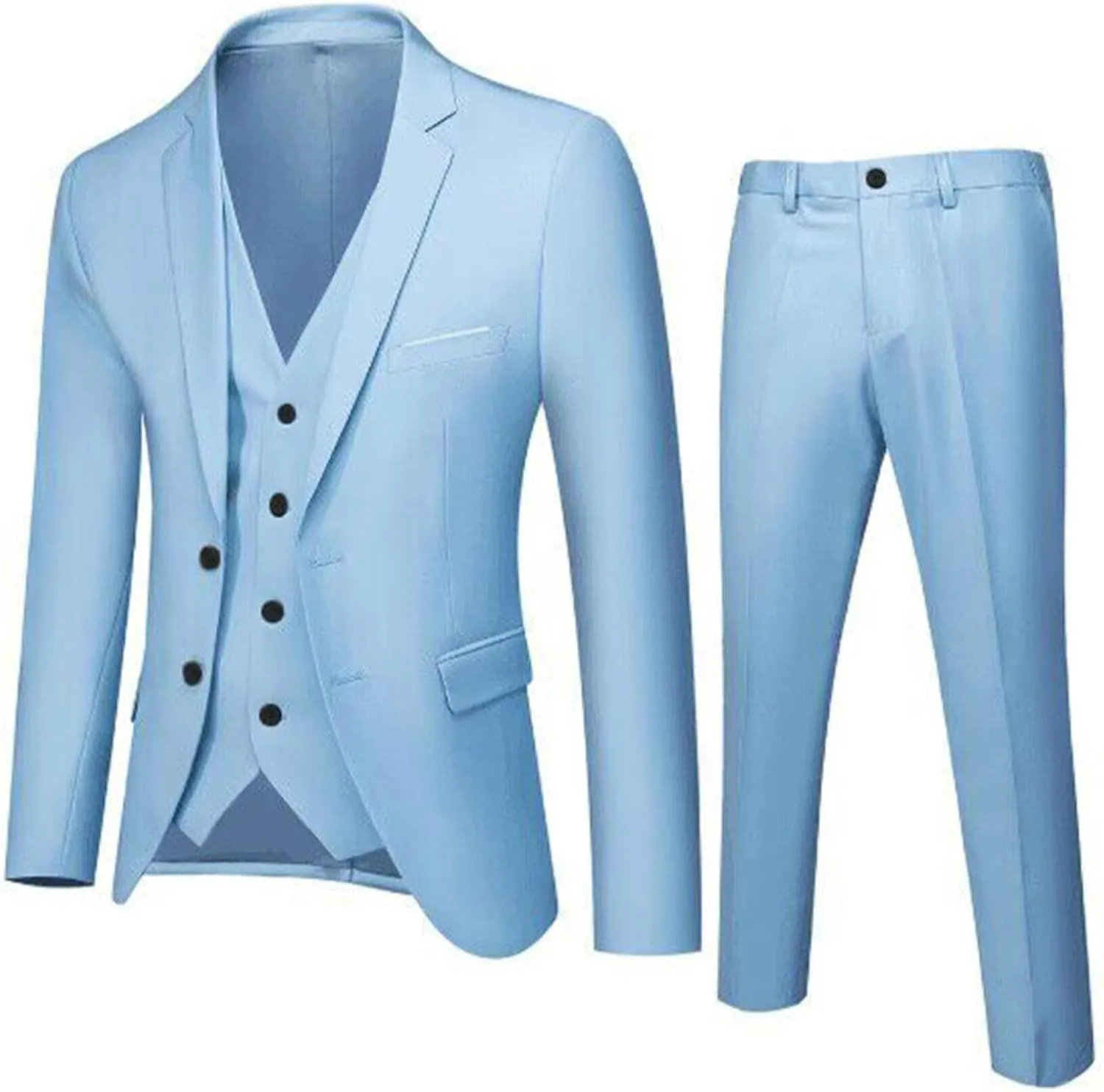 LCMTWX Men Suit 2024 3 Suit Business Wedding Party Jacket Vest & Pants Coat Mens 3 Piece Suit Dress Pants for Men Slim Fit