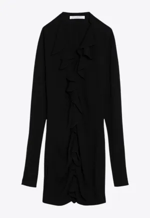 Light Crepe Ruffled Mini Dress