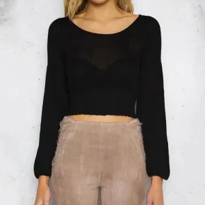 Loose Long Sleeves Solid Color Thin Slim Sweater